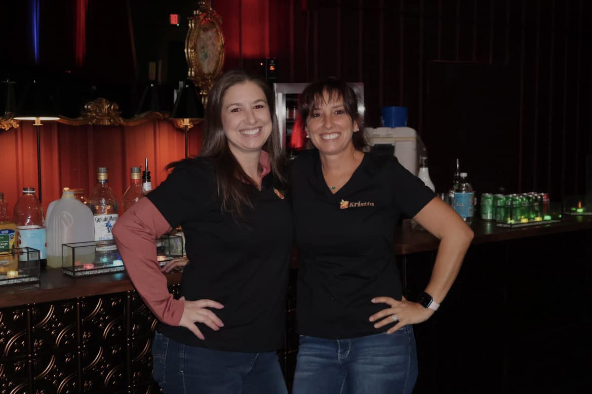 Kristin and Nicole, co-owners of Boot Scootin' Boozy, at a bar event